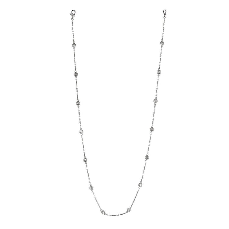 Diamant Rond 7 Pointeur 14 Section 18 Diamant Collier 1.25 Carat WG 14K - HarryChadEnt.FR