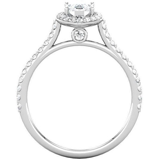 Diamants Marquise & Ronds Brillants 2.51 Ct. Bague de fiançailles Halo WG - HarryChadEnt.FR