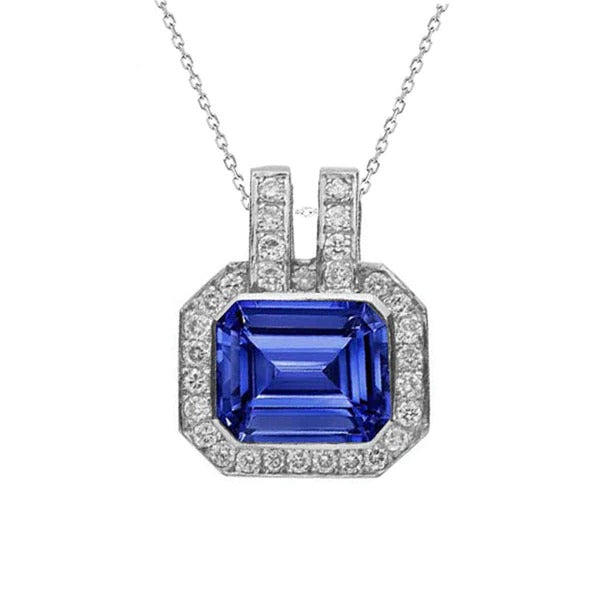 Diamond Halo Emerald Gemstone Pendant Bail Bail 4.25 quilates Bijoux