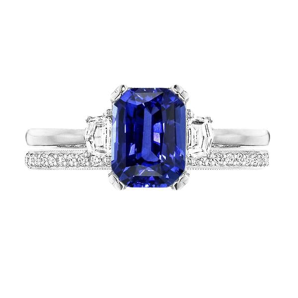 Ensemble de bague de mariage en diamant Radiant Sapphire Prong 3 Pierre 4 Carats - HarryChadEnt.FR