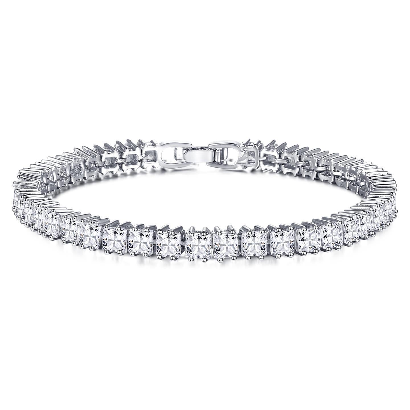Ensemble de griffes en or blanc 14K 18.90 ct. Bracelet Tennis Diamants Scintillants - HarryChadEnt.FR