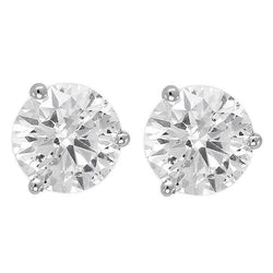 Ensemble de trois griffes 4 carats gros diamants ronds boucles d'oreilles bijoux