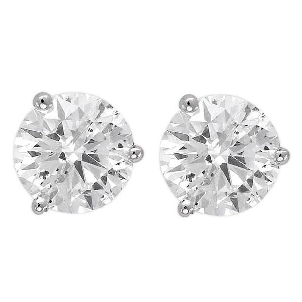 Ensemble de trois griffes 4 carats gros diamants ronds boucles d'oreilles bijoux - HarryChadEnt.FR