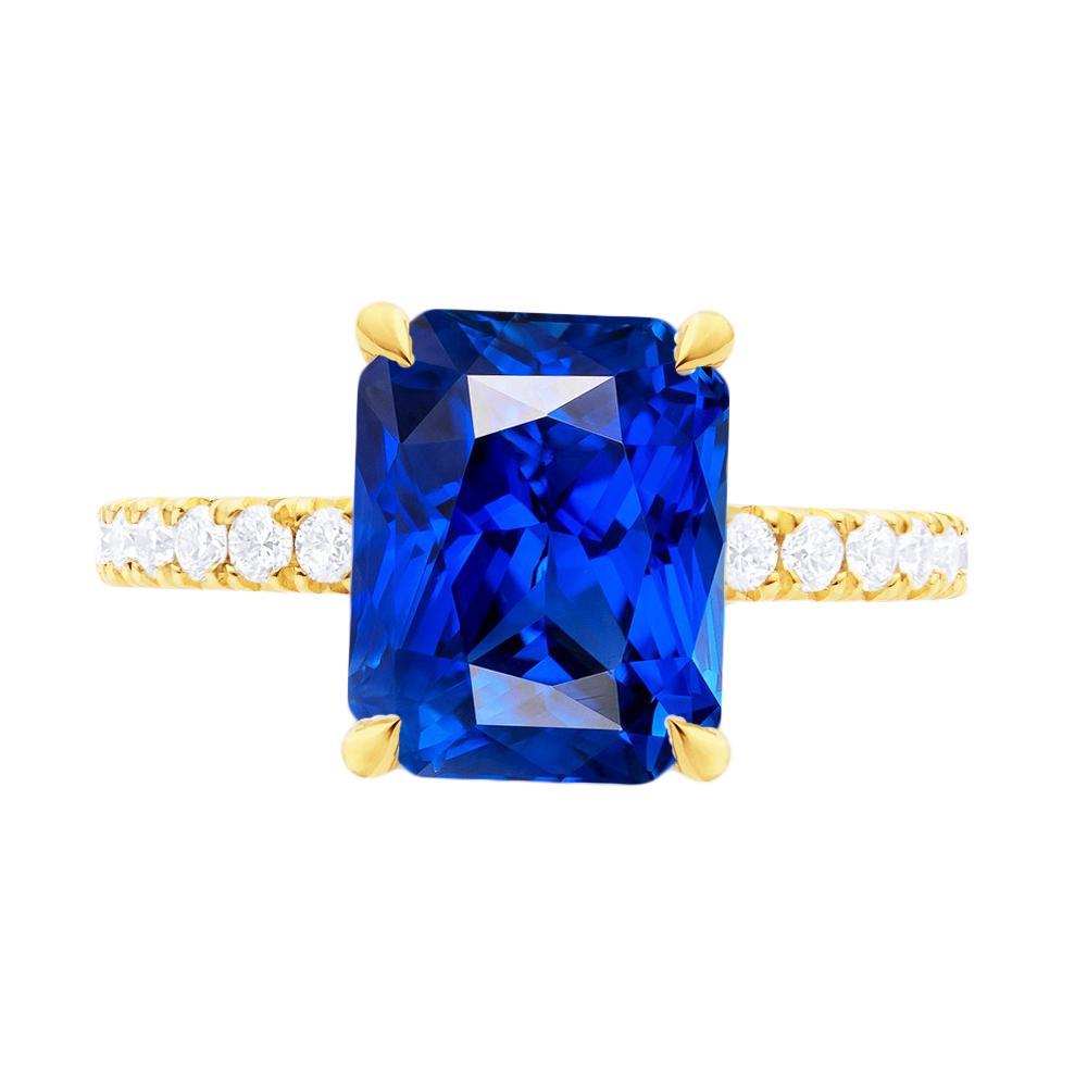 Femmes Diamant Rond Bijoux Nouvelle Bague Radiant Ceylan Saphir 4 Carats - HarryChadEnt.FR