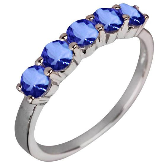 Five Stone Round Tanzanite Gemstone 2.50 Carat Bague Bijoux - HarryChadEnt.FR