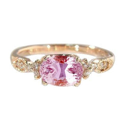 Kunzite Ovale Avec Diamants Ronds 20.50 Carats Alliance Or 14K