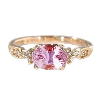 Kunzite Ovale Avec Diamants Ronds 20.50 Carats Alliance Or 14K - HarryChadEnt.FR