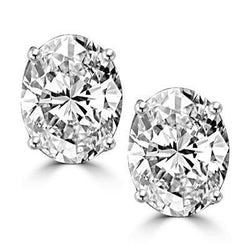 Paire de boucles d'oreilles à gros diamants en or blanc 6 carats 14K Bijoux pour femmes