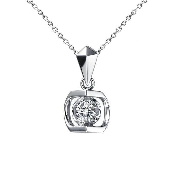 Pendentif Collier Diamant Naturel 1 Carat Or Blanc 14K Nouveau - HarryChadEnt.FR