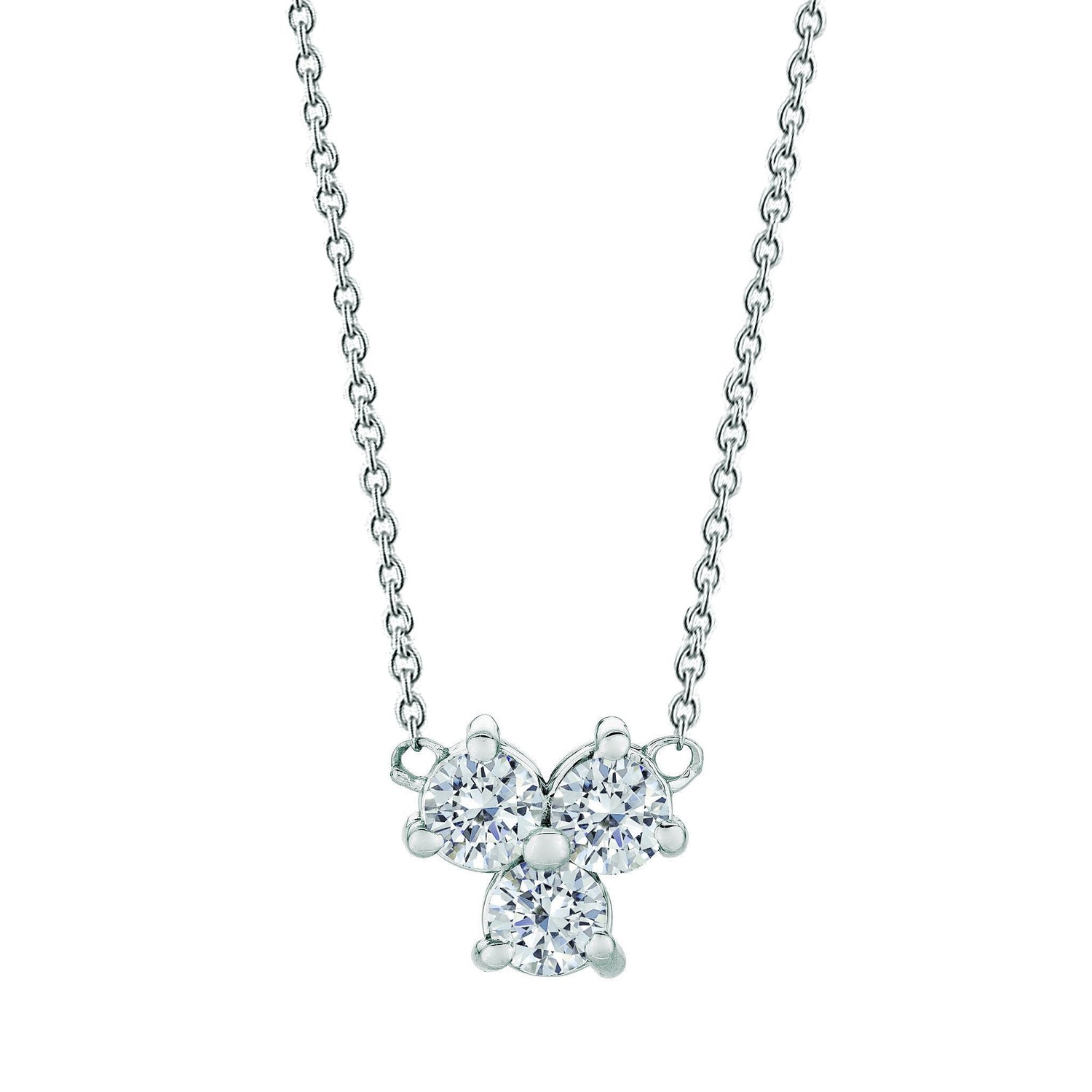 Pendentif Collier Diamant Trois Pierres 0.50 Carats Or Blanc 14K - HarryChadEnt.FR