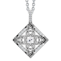 Pendentif Diamant Carré Rond ancienne mine Cut 2 Carats Avec Bail Prong Set