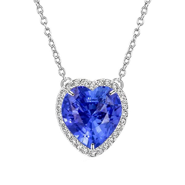Pendentif Oreille de Chien Halo Pierres Précieuses & Diamants Ronds 5.50 quilates