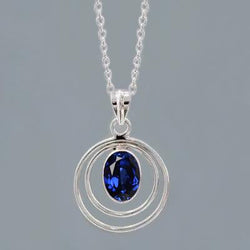 Pendentif Ovale Saphir Ceylan 7 Carats