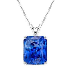 Pendentif Saphir Sri Lankais Solitaire Radiant Avec Chaîne 2.50 quilates