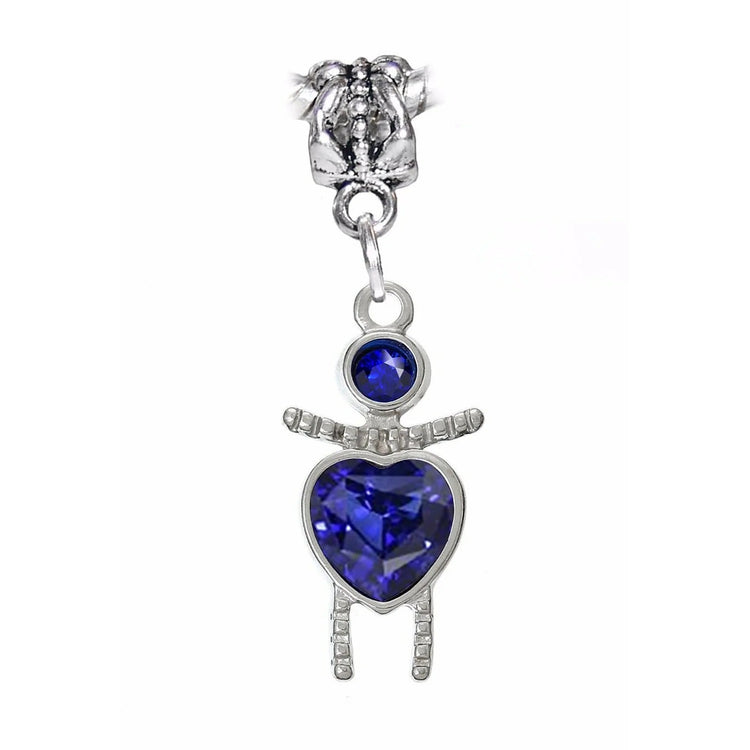 Pendentif Saphir du Sri Lanka Rond & Coeur serti lunette 2 quilates