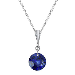 Pendentif Solitaire Femme Saphir Ceylan Rond Avec Bélière 1.50 quilates