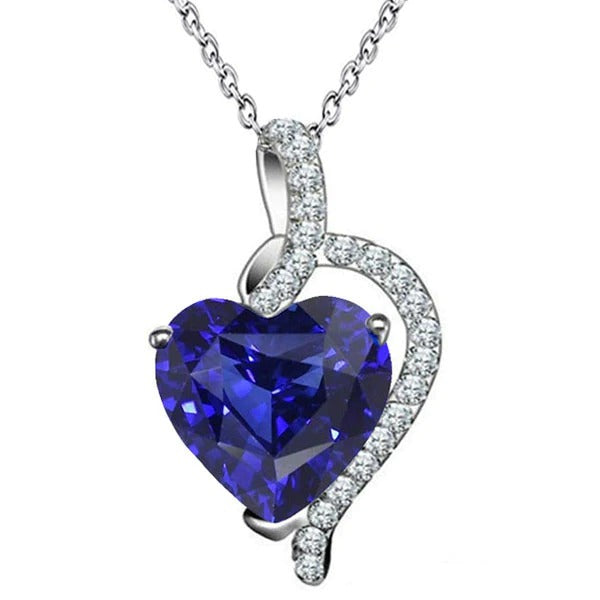 Pendentif coeur en pierres précieuses et bijoux de style diamant torsadé 4.75 quilates