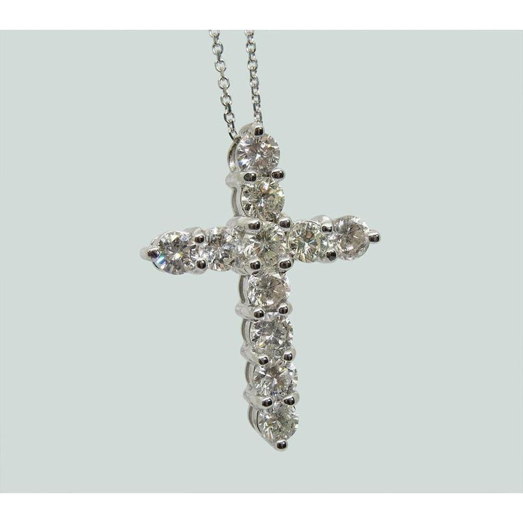 Pendentif collier croix diamant taille ronde 2.75 ct - HarryChadEnt.FR