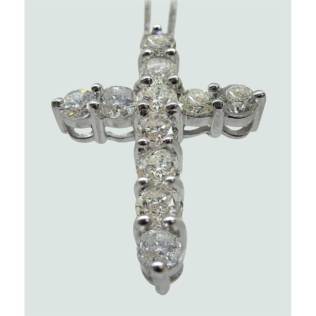 Pendentif collier croix diamant taille ronde 2.75 ct - HarryChadEnt.FR