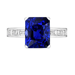 Princess & Baguette Diamond Saphir Ring Radiant 3 Carats Channel Set