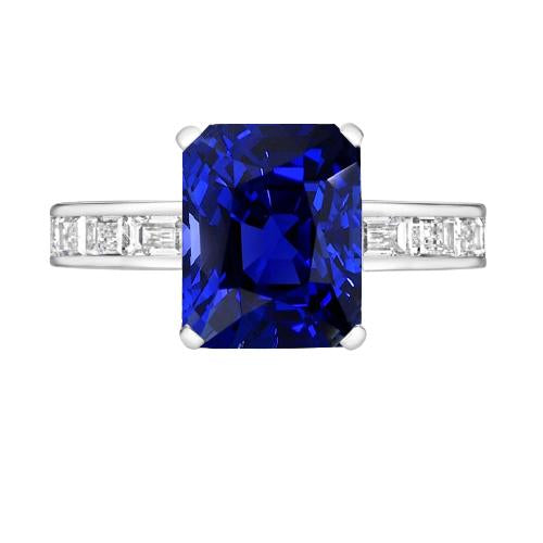 Princess & Baguette Diamond Saphir Ring Radiant 3 Carats Channel Set - HarryChadEnt.FR