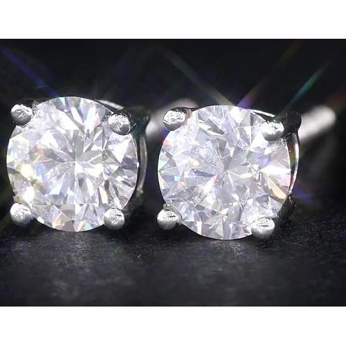Puces Diamant 2 Carats Or Blanc - HarryChadEnt.FR