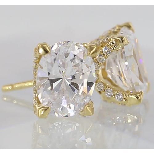 Puces Diamant Ovales Or Jaune 2 Carats - HarryChadEnt.FR