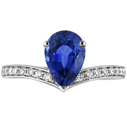 Solitaire Avec Accents De Diamants Rehausseur De Bague Ceylan Saphir 5 Carats