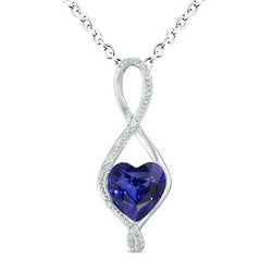 Solitaire Coeur Gemme Pendentif Infinity Style Bijoux 1.50 quilates