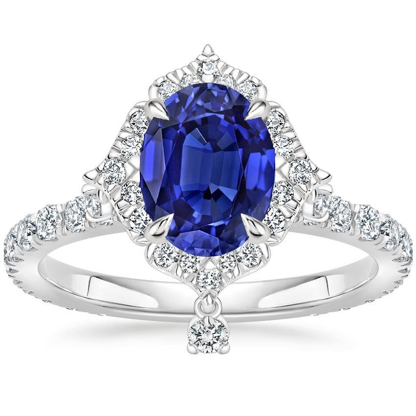 Srilanka Sapphire Halo Bague Diamant Taille Poire 6 Carats Style Pyramide - HarryChadEnt.FR