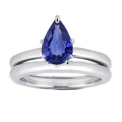 Srilanka Sapphire Solitaire Poire Alliance Set 2 Carats