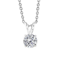 Superbe collier pendentif diamant solitaire 3 ct en or blanc