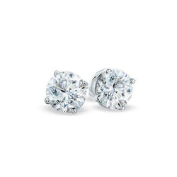 Superbes boucles d'oreilles dames diamants Coupe Ronde 2 ct en or blanc 14k