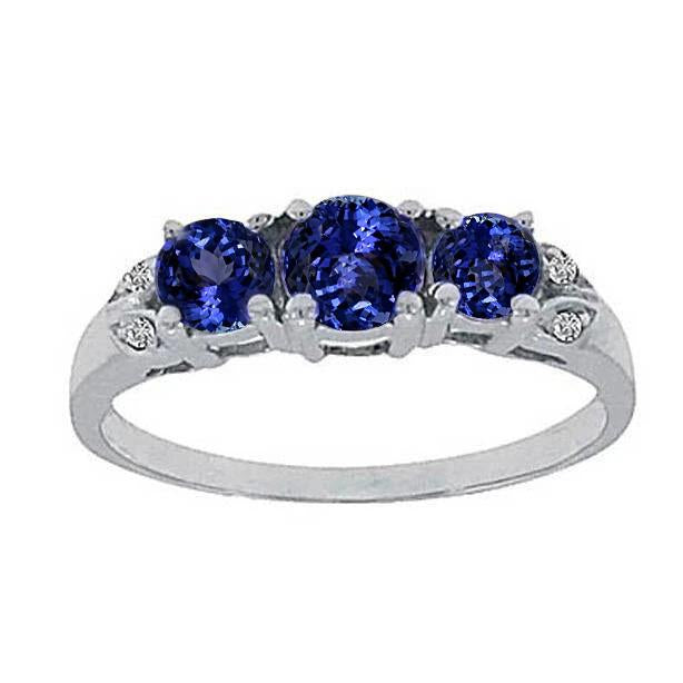 Tanzanite AAA Diamant Rond 2.75 Carat Bague Pierres Précieuses Bijoux - HarryChadEnt.FR